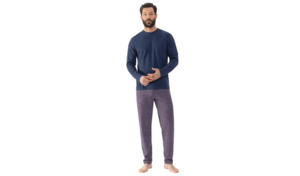 Schlafanzug Sleep Essence 2240003 Pyjama lang, Mey, yacht blue
