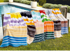 Velours-Strandtuch Jacquard Bajadera Stripe