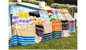 Velours-Strandtuch Jacquard Bajadera Stripe